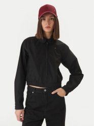 Tommy Jeans Kurtka przejściowa DW0DW20403 Czarny Regular Fit. Czarne kurtki damskie Tommy Jeans, xs, bez wzorów, z bawełny, bez kaptura. Za 569.99 zł.