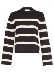 MOSS COPENHAGEN Sweter "Ginnette" w kolorze czarnym rozmiar: S/M. Czarne swetry klasyczne damskie Moss Copenhagen, m, bez kołnierzyka. Za 136.13 zł.