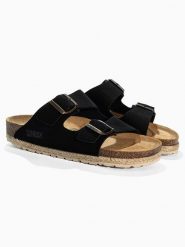 Sunbay Klapki "Turmero" w kolorze czarnym rozmiar: 38. Czarne klapki damskie Sunbay, bez wzorów, ze skóry, z otwartym noskiem, bez obcasa, bez zapięcia. Za 223.99 zł.