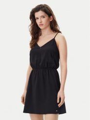 Tommy Jeans Sukienka letnia Essential DW0DW20613 Czarny Regular Fit. Czarne sukienki damskie Tommy Jeans, bez wzorów, z jeansu, bez ramiączek. Za 269.99 zł.