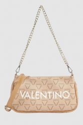 VALENTINO Mała beżowa listonoszka Liuto. Brązowe listonoszki damskie Valentino by Mario Valentino, bez wzorów, małe, bez dodatków. W wyprzedaży za 347.99 zł.