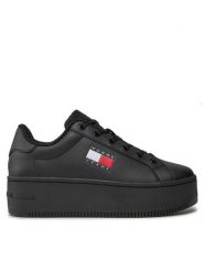Tommy Jeans Sneakersy Tjw Flatform Ess EN0EN02518 Czarny. Czarne obuwie sportowe damskie Tommy Jeans, z jeansu, bez zapięcia. Za 249.99 zł.