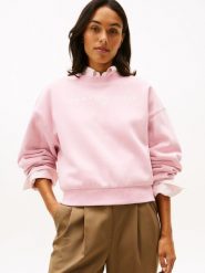 Tommy Hilfiger Bluza Kobiety Materiał dresowy różowy, XS. Czerwone bluzy damskie Tommy Hilfiger, xs, bez wzorów, z dresówki, bez kaptura. Za 329.95 zł.