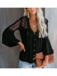 Milan Kiss Bluzka w kolorze czarnym rozmiar: M. Czarne bluzki damskie Milan Kiss, m, bez wzorów, z koronki, bez kołnierzyka, bez ramiączek. Za 164.92 zł.