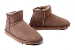 EMU AUSTRALIA WP11875 Platinum Slim Darling mushroom, botki damskie. Brązowe botki damskie EMU Australia, ze skóry, bez obcasa, bez zapięcia. Za 699.90 zł.