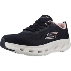 Buty SKECHERS GO WALK GLIDE STEP 2.0 KRIS Niebieski. Białe obuwie trekkingowe damskie Skechers, z tkaniny, bez zapięcia. Za 384.25 zł.