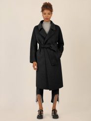 APART Płaszcz przejściowy w kolorze czarnym rozmiar: 36. Czarne płaszcze damskie Apart, bez wzorów, z wełny, bez kaptura. Za 523.38 zł.