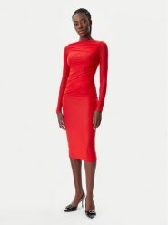 PINKO Sukienka koktajlowa 104838 A2H1 R48 Czerwony Slim Fit. Czerwone sukienki damskie Pinko, bez wzorów, z syntetyku, wizytowe, bez ramiączek. Za 769.99 zł.