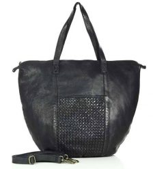 Shopper bag skórzany MARCO MAZZINI czarny VS1a. Czarne shopper bag bez wzorów, ze skóry, duże, bez dodatków. Za 474.05 zł.