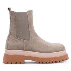 Sztyblety Jenny Fairy. Szare botki damskie Jenny Fairy, bez obcasa, na płaskiej podeszwie, bez zapięcia. Za 179.99 zł.
