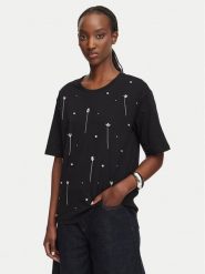 Liu Jo T-Shirt WF6398 JS904 Czarny Boxy Fit. Czarne t-shirty damskie Liu Jo, s, bez wzorów, z bawełny, bez kołnierzyka. Za 339.99 zł.