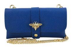 Listonoszka skórzana BARBERINI'S chabrowa 958-30. Niebieskie shopper bag Barberinis, bez wzorów, ze skóry, bez dodatków. Za 119.99 zł.