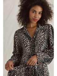 Cotton Candy Bluzka "Nina" w kolorze jasnobrązowo-czarnym rozmiar: M. Brązowe bluzki damskie Cotton Candy, m, bez wzorów, bez kołnierzyka, bez ramiączek. Za 148.61 zł.