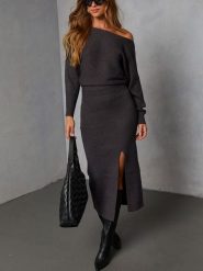 LA Angels Sukienka w kolorze antracytowym rozmiar: M. Czarne sukienki damskie LA Angels, bez wzorów, bez ramiączek. Za 283.48 zł.