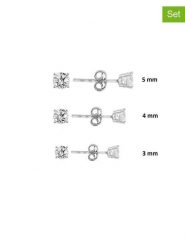 Miu Silver Srebrne kolczyki-wkrętki (3 szt.) z cyrkoniami rozmiar: onesize. Szare kolczyki damskie Miu Silver, z cyrkonią, srebrne. Za 82.99 zł.