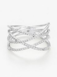 ATELIER DU DIAMANT Złoty pierścionek "Entrelacs Lumineux" z diamentami rozmiar: 56. Szare pierścionki damskie ATELIER DU DIAMANT, z diamentem, złote. Za 2,870.99 zł.