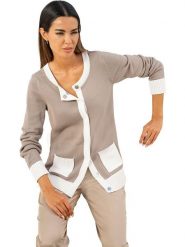 Heine Kardigan w kolorze beżowym rozmiar: 50. Brązowe kardigany damskie Heine, bez wzorów, z bawełny. Za 61.17 zł.