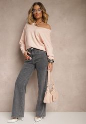 Ciemnoszare Jeansy High Waist o Szerokim Kroju Tirfia. Szare jeansy damskie Renee, z podwyższonym stanem. Za 119.99 zł.