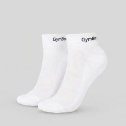 Skarpetki unisex fitness przewiewne białe Quarter. Białe skarpetki damskie GYMBEAM, bez wzorów, z bawełny. Za 34.90 zł.
