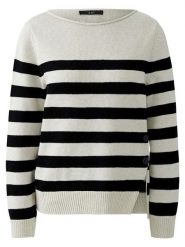 Oui Sweter w kolorze biało-czarnym rozmiar: 42. Białe swetry klasyczne damskie Oui, bez kołnierzyka. Za 260.99 zł.