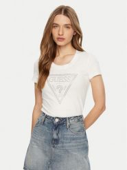Guess T-Shirt W5RI11 J1314 Biały Regular Fit. Białe t-shirty damskie Guess, m, z aplikacjami, z bawełny, bez kołnierzyka. Za 109.99 zł.