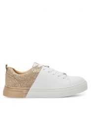 DeeZee Sneakersy WS2158-07 Biały. Białe obuwie sportowe damskie DeeZee, ze skóry, bez zapięcia. Za 129.99 zł.