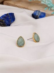 L'Atelier de Gaia Pozłacane kolczyki-wkrętki z amazonitami rozmiar: onesize. Zielone kolczyki damskie L'Atelier de Gaia, pozłacane. Za 85.95 zł.