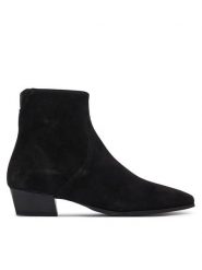 Gant Botki 33543444 Czarny. Czarne botki damskie Gant, ze skóry, bez obcasa, na słupku, bez zapięcia. Za 899.99 zł.