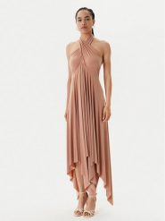 NORMA KAMALI Sukienka koktajlowa KK1253PLO62833 Beżowy Slim Fit. Brązowe sukienki damskie Norma Kamali, bez wzorów, z syntetyku, wizytowe, bez ramiączek. Za 949.99 zł.