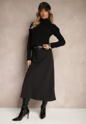Czarna Casualowa Rozkloszowana Spódnica Dorilena. Czarne spódnice damskie Renee, na co dzień, l, bez wzorów, eleganckie, midi. Za 59.99 zł.