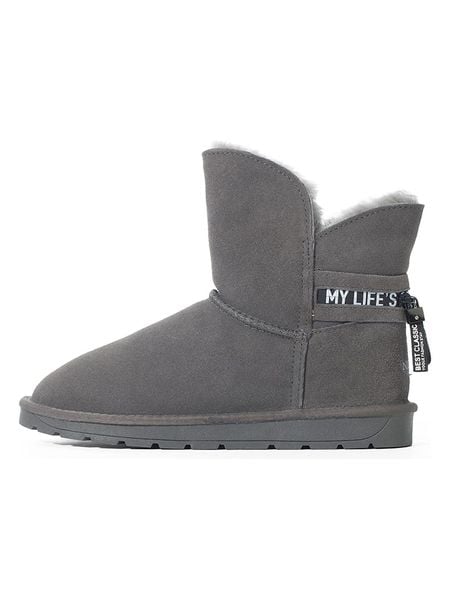 NICEBAY Skórzane botki zimowe "Zaria" w kolorze szarym rozmiar: 38. Szare botki damskie NICEBAY, na zimę, z materiału, bez obcasa, bez zapięcia. Za 281.45 zł.