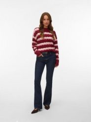 Vero Moda Sweter w kolorze bordowo-jasnoróżowym rozmiar: XS. Czerwone swetry klasyczne damskie Vero Moda, xs, bez kołnierzyka. Za 149.95 zł.