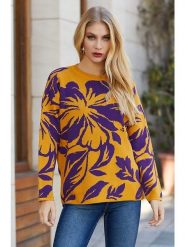 Milan Kiss Sweter w kolorze musztardowym ze wzorem rozmiar: XL. Pomarańczowe swetry klasyczne damskie Milan Kiss, xl, z bawełny, bez kołnierzyka. Za 152.99 zł.