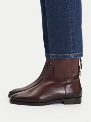 U.S. Polo Assn. Botki EO-MIKOL001W/GL1 Brązowy. Brązowe botki damskie U.S. Polo Assn., ze skóry, bez obcasa, na płaskiej podeszwie, bez zapięcia. Za 449.99 zł.