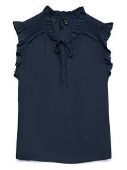 Vero Moda Bluzka w kolorze granatowym rozmiar: M. Niebieskie bluzki damskie Vero Moda, m, bez wzorów, z wiskozy, klasyczne, bez kołnierzyka, bez ramiączek. Za 78.66 zł.