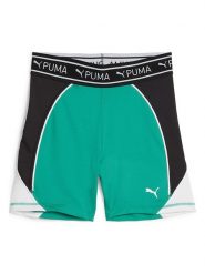 Puma Szorty sportowe "Train Strong 5`" w kolorze biało-zielono-czarnym rozmiar: L. Białe spodenki sportowe damskie Puma, l, bez wzorów, z materiału, z podwyższonym stanem, outdoorowe. Za 52.67 zł.