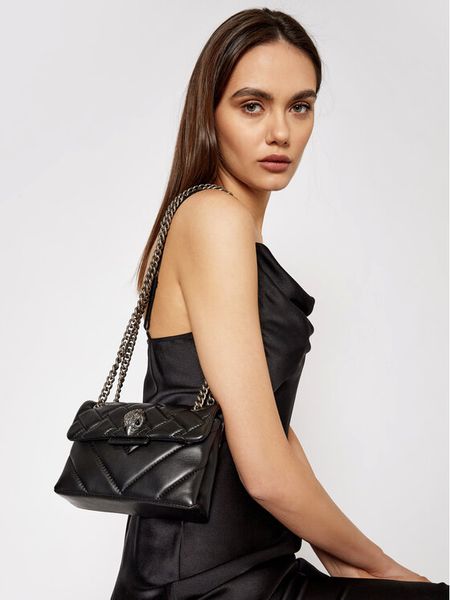Kurt Geiger Torebka Mini Kensington 1470800109 Czarny. Czarne torebki klasyczne damskie Kurt Geiger, ze skóry, bez dodatków. Za 629.99 zł.