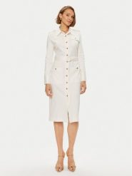 Tommy Hilfiger Sukienka koszulowa Utility Shirt Dress Ls WW0WW42269 Biały Regular Fit. Białe sukienki damskie Tommy Hilfiger, bez wzorów, z bawełny, bez ramiączek. Za 949.99 zł.