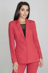 Żakiet Elegancki Taliowany na Jeden Guzik - Czerwony. Czerwone marynarki i żakiety damskie Figl, m, bez wzorów, z materiału, eleganckie. Za 259.00 zł.