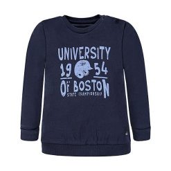 Bluza w kolorze granatowym. Niebieskie bluzy chłopięce Kanz, z nadrukiem, z bawełny, z okrągłym kołnierzem. W wyprzedaży za 32.95 zł.