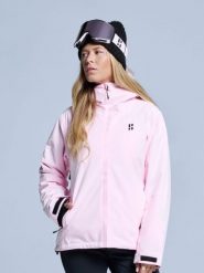 Kurtka narciarska damska - Arctic - Ocieplana 2L - Powder Rose. Czerwone kurtki damskie POEDERBAAS, na zimę, l, bez wzorów, z materiału, z kapturem. Za 807.02 zł.