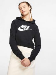 Nike Sportswear Bluza w kolorze czarnym rozmiar: L. Czarne bluzy damskie Nike Sportswear, l, bez wzorów, z kapturem. Za 149.31 zł.