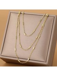 Atelier MIU Pozłacany naszyjnik z elementami ozdobnymi - dł. 46 cm rozmiar: onesize. Żółte naszyjniki damskie atelier MIU, pozłacane. Za 39.99 zł.