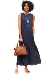 Heine Sukienka w kolorze granatowym rozmiar: 36. Niebieskie sukienki damskie Heine, bez wzorów, bez ramiączek. Za 126.15 zł.