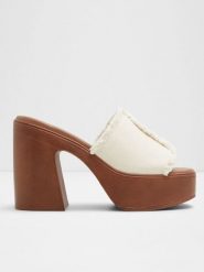 Aldo Klapki w kolorze beżowym rozmiar: 38,5. Brązowe klapki damskie ALDO, bez wzorów, z otwartym noskiem, bez obcasa, bez zapięcia. Za 173.99 zł.