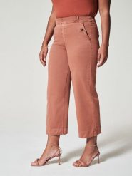 Spanx Spodnie w kolorze szaroróżowym rozmiar: XS. Różowe spodnie materiałowe damskie Spanx, bez wzorów, z materiału. Za 109.78 zł.