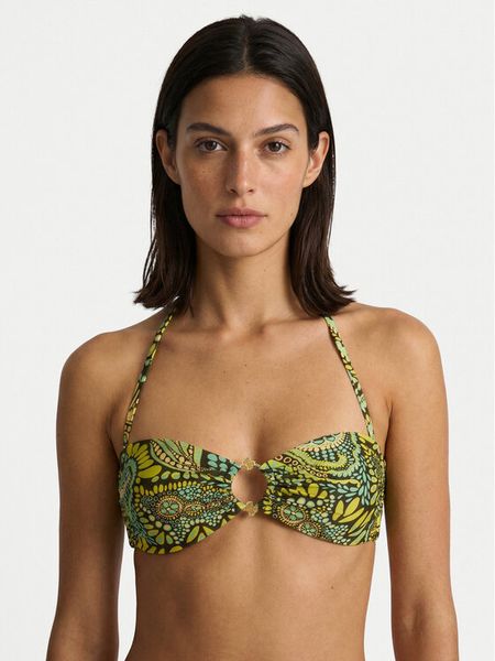 Guess Góra od bikini E6GJ38 MC04R Zielony. Zielone bikini Guess, z aplikacjami. Za 205.99 zł.