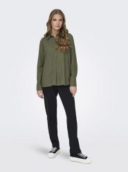 JDY Koszula w kolorze khaki rozmiar: XL. Brązowe koszule damskie JDY, xl, bez wzorów, bez kołnierzyka, bez ramiączek. Za 100.99 zł.