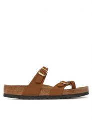 Birkenstock Japonki Mayari Sfb 1032243 Brązowy jasny. Brązowe klapki damskie Birkenstock, bez wzorów, z nubiku, bez obcasa, bez zapięcia. Za 599.99 zł.
