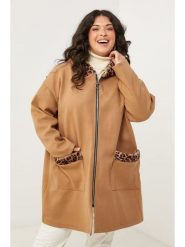 Curvy Lady Płaszcz przejściowy w kolorze jasnobrązowym rozmiar: 48/50. Brązowe płaszcze damskie Curvy Lady, bez wzorów, bez kaptura. Za 108.99 zł.